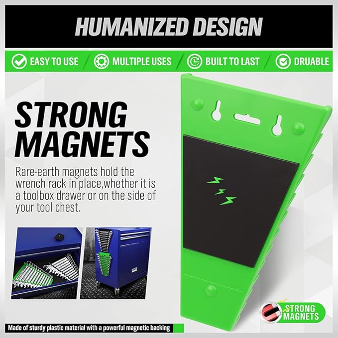 2Pack Magnetic Wrench Organizer wrench rack Tool Trays, Premium Quality Wrench Holder