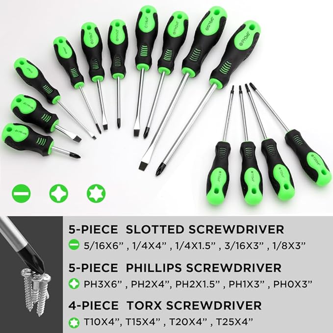86PCS Magnetic Screwdriver Set,Includes Slotted/Phillips/Torx Mini Precision Screwdriver, Replaceable Screwdriver Bits and nut drivers With Sturdy tool box