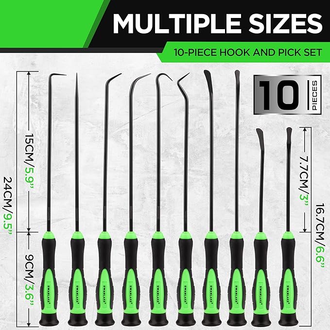 10-Piece Pick and Hook Set, Pick Tool Set for Car Auto Oil Seal/O-Ring Seal Gasket Pick Mini Hooks Puller Remover
