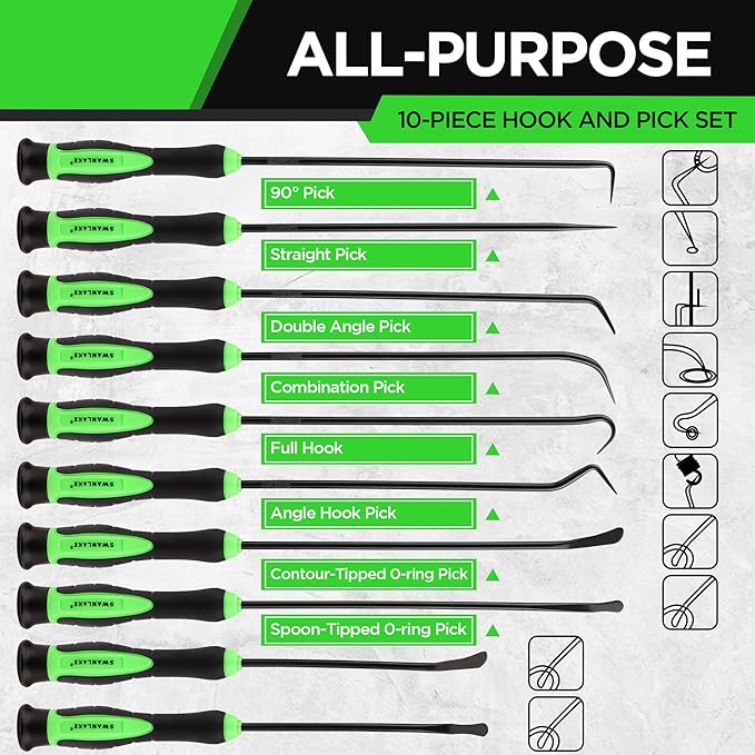 10-Piece Pick and Hook Set, Pick Tool Set for Car Auto Oil Seal/O-Ring Seal Gasket Pick Mini Hooks Puller Remover