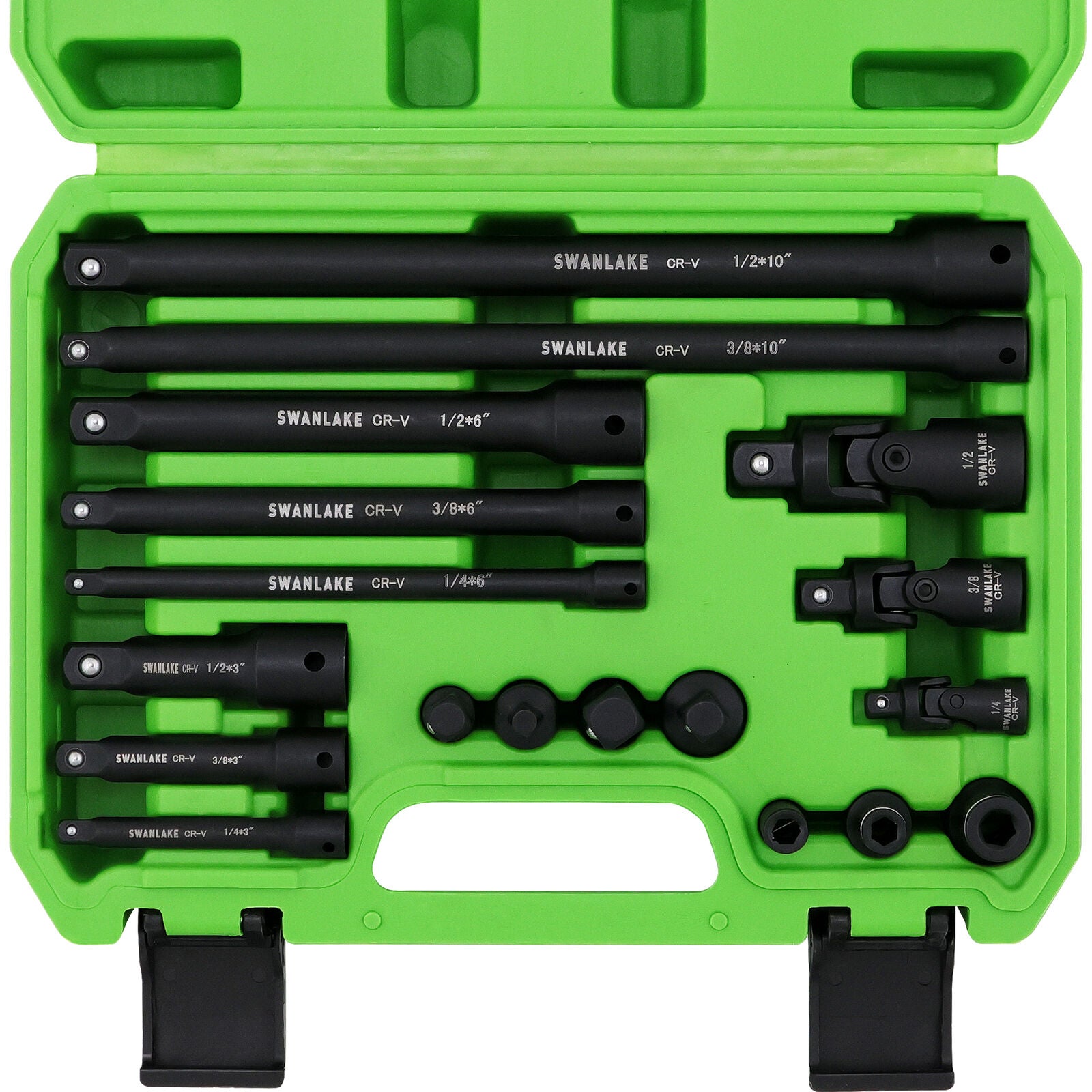 18Pcs Drive Tool Accessory Set Extension Bars Impact Universal Joint