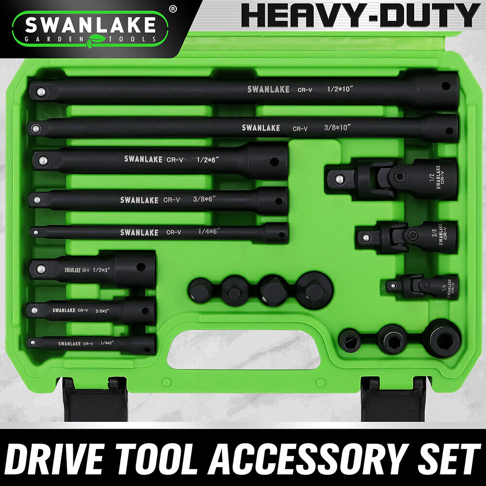 18Pcs Drive Tool Accessory Set Extension Bars Impact Universal Joint