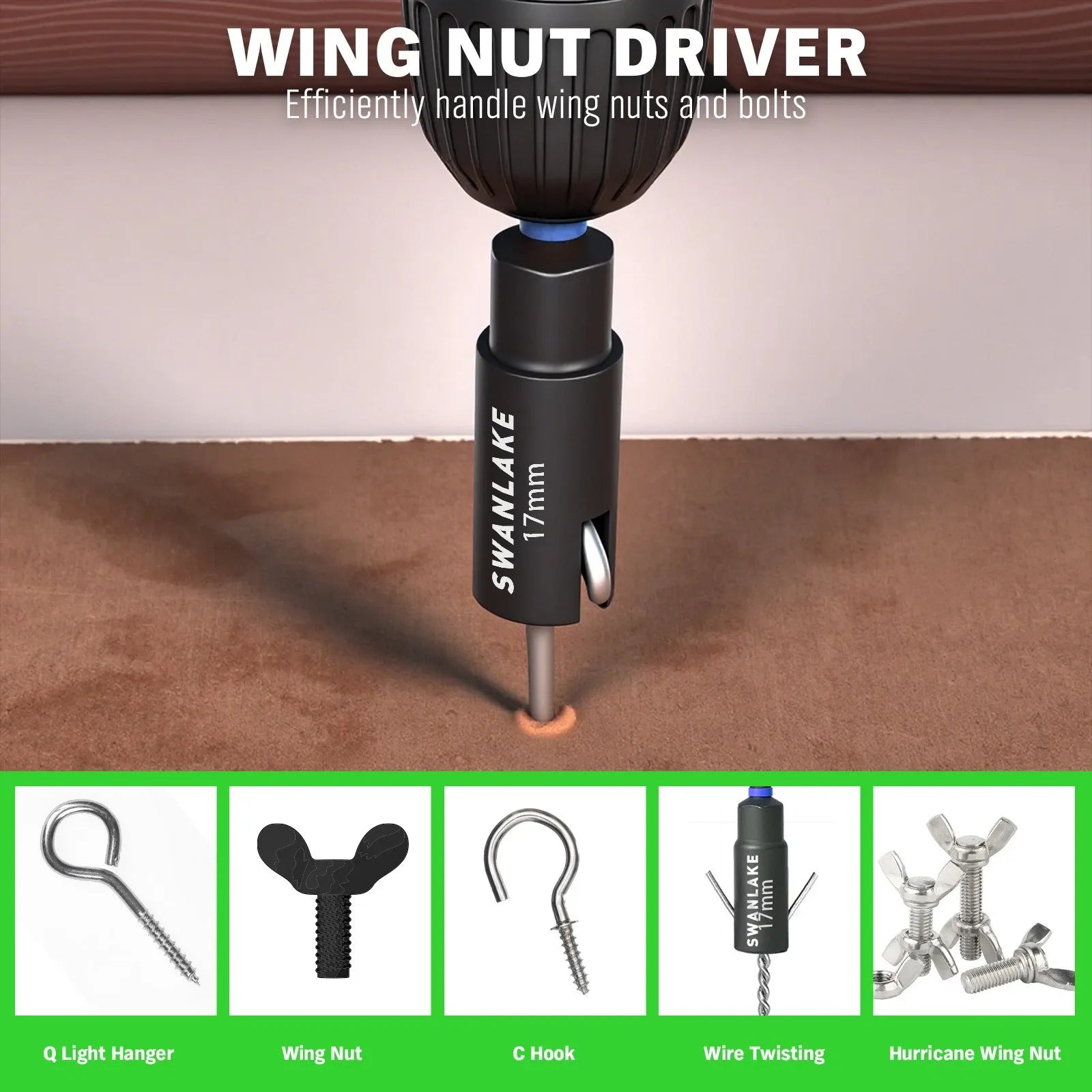 SWANLAKE 41Pcs 1/4" Magnetic Nut Driver Set SAE Metric Adapter Kit with Case
