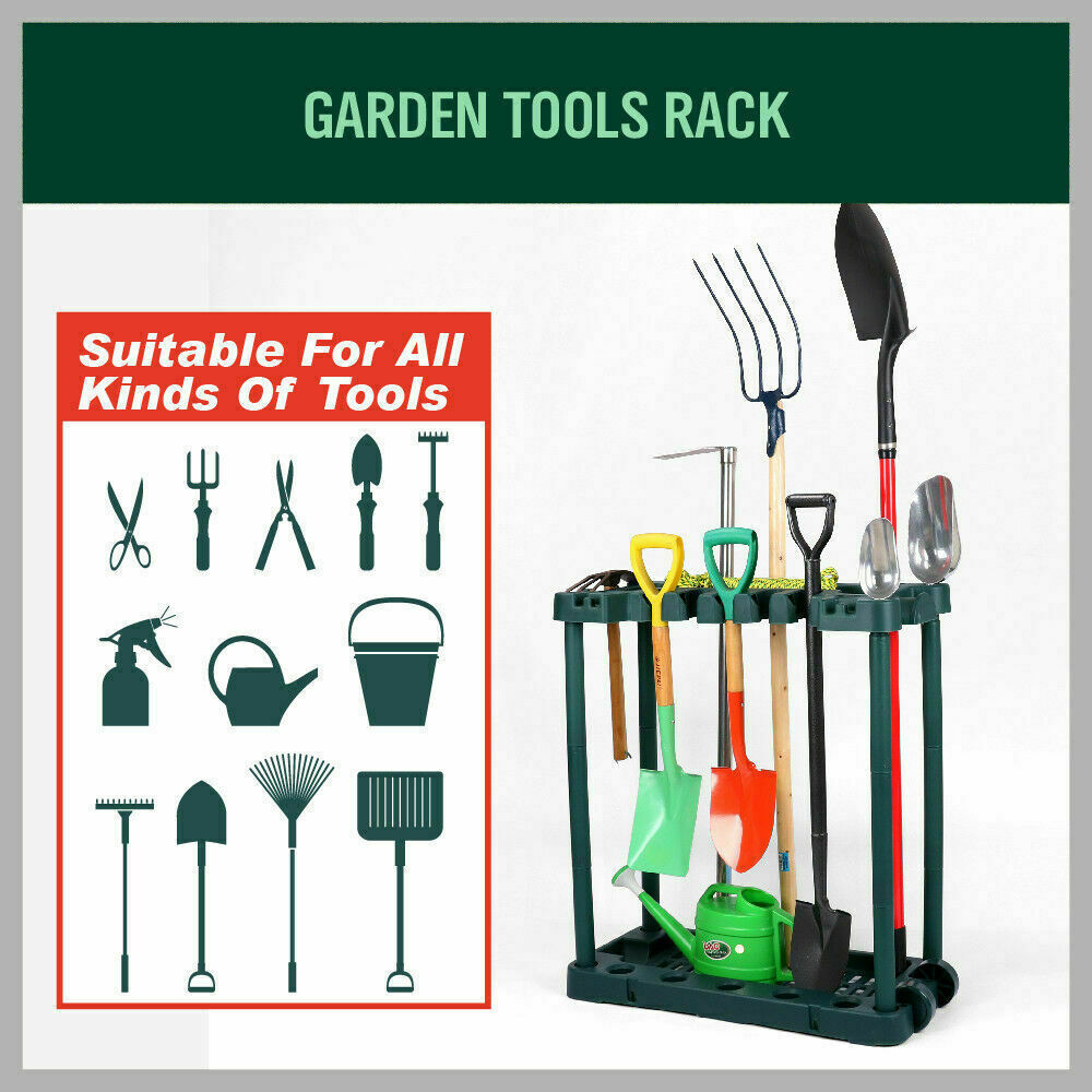 Garden Farm Shed Garage Tools Storage Rack Handles Organizer Holder