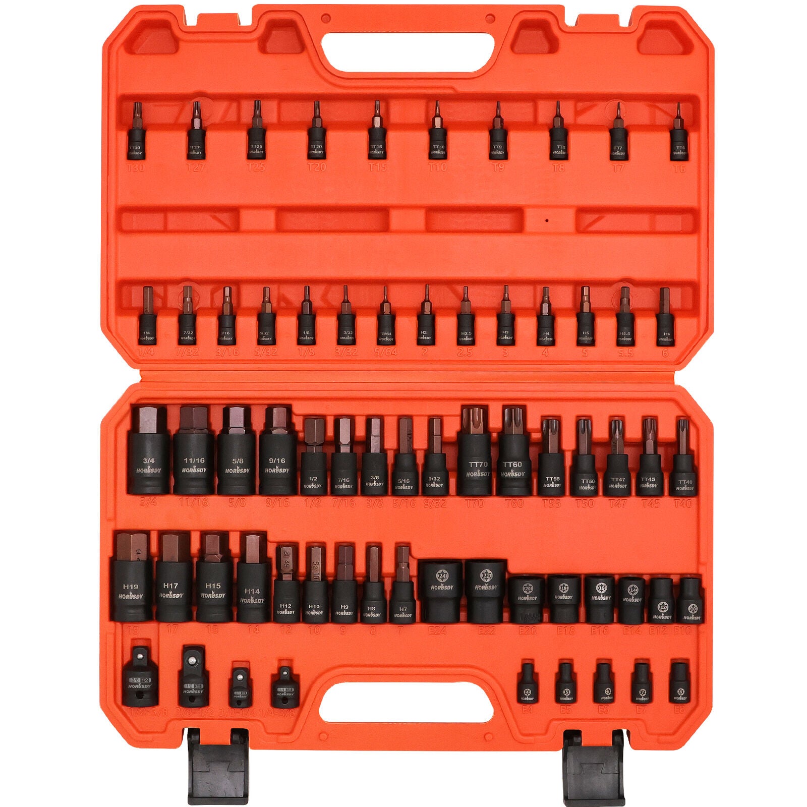 66Pcs Torx Bit Socket Female External Socket Set Impact Adapter Socket