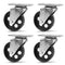 4Pc 3.5'' Heavy Duty Steel Castor Wheel Swivel Caster 500KG/EA Loading Capacity