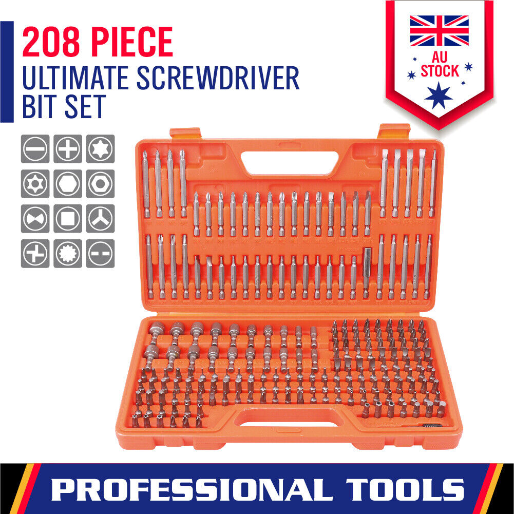 208-Piece Security Bit Set Screwdriver Key Hex Holder Tamper Proof Torx Adaptor