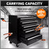 Black15 Drawer Tool Box Trolley Cabinet Storage Cart Garage Toolbox Organiser