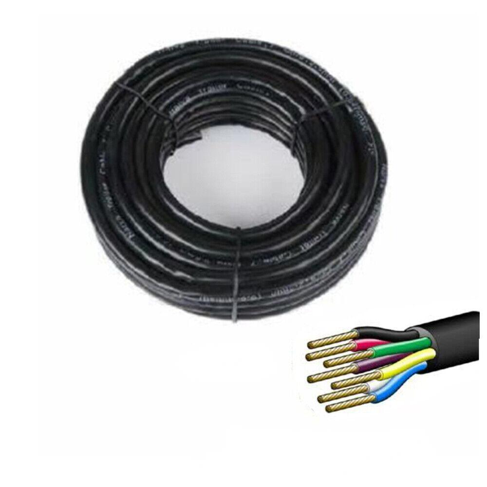 50M X 7 Core Wire Cable Trailer Cable Automotive Boat Caravan Truck Coil V90 PVC