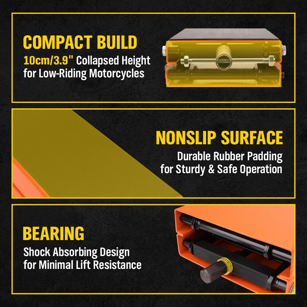 Motorcycle Jack 450KG Scissor Motor Bike Lift Stand Hoist Mini Motorbike Quad