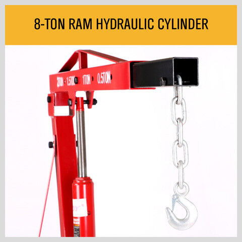 2-Ton Hydraulic Engine Crane Foldable Hoist Stand for Mobile Garage Lifting- Workshop Essential