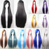 New 80cm Straight Sleek Long Full Hair Wigs w Side Bangs Cosplay Costume Womens, Grey
