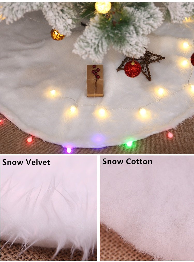 60/78/90/122cm Christmas Snow Plush Tree Skirt Xmas Base Floor Mat Cover Decor, 78cm (30.7