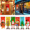 Christmas Hanging Banner Flag Door Window DÃ©cor Santa Reindeer Snowman Ornaments, Set of 6