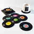 6x Creative Vinyl Record Cup Coasters w Holder Glass Drink Tableware Home DÃ©cor, A w/ Record Player Holder