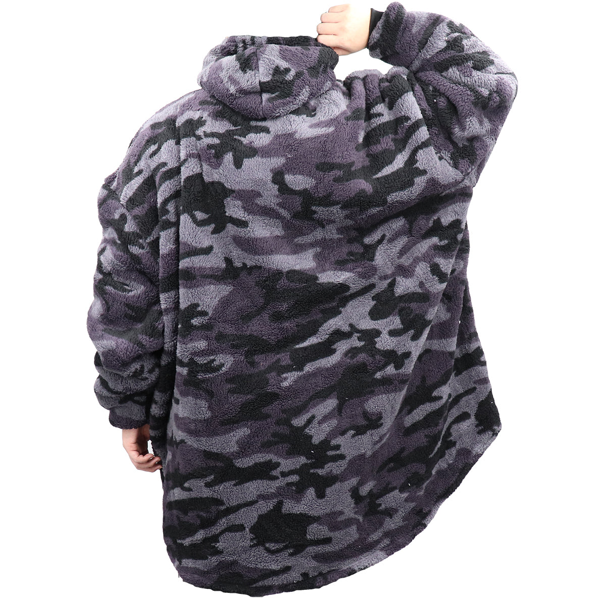 Oversized Soft Pullover Plain Hoodie Warm Fleece Blanket Plush Winter Sweatshirt, Baby Pink, Adult