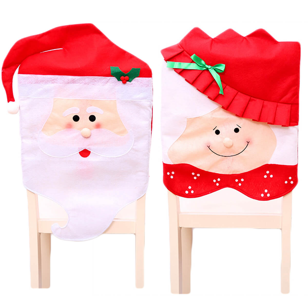 6x Christmas Cute Lady Santa Hat Chair Covers Dinner Home DÃ©cor Ornaments Gift, Mr Santa