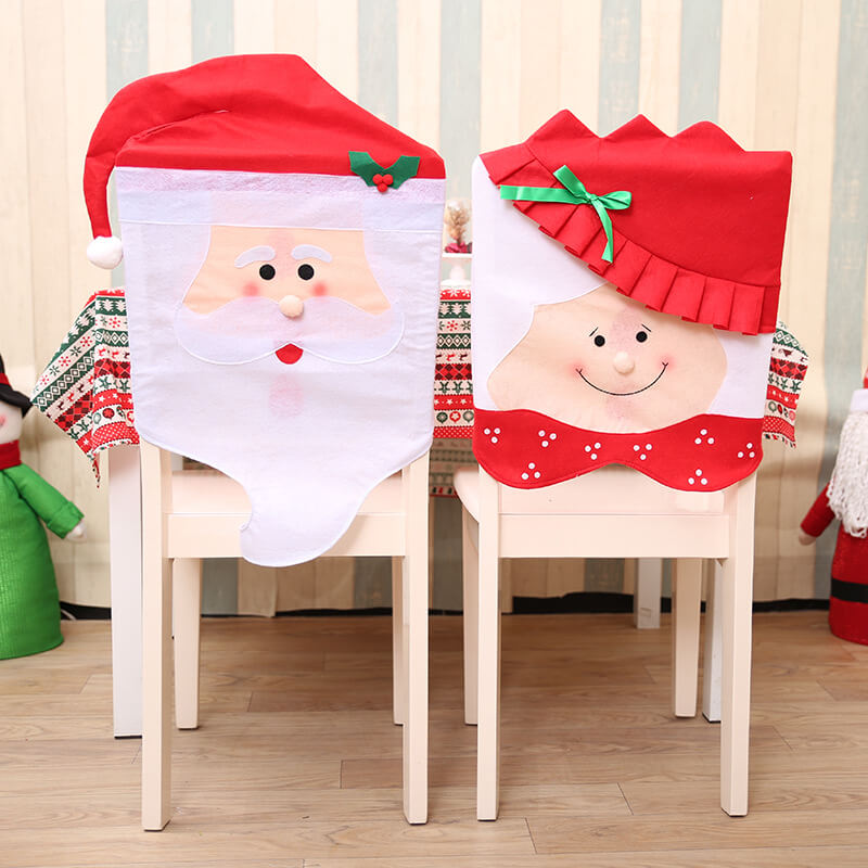 6x Christmas Cute Lady Santa Hat Chair Covers Dinner Home DÃ©cor Ornaments Gift, Mr Santa