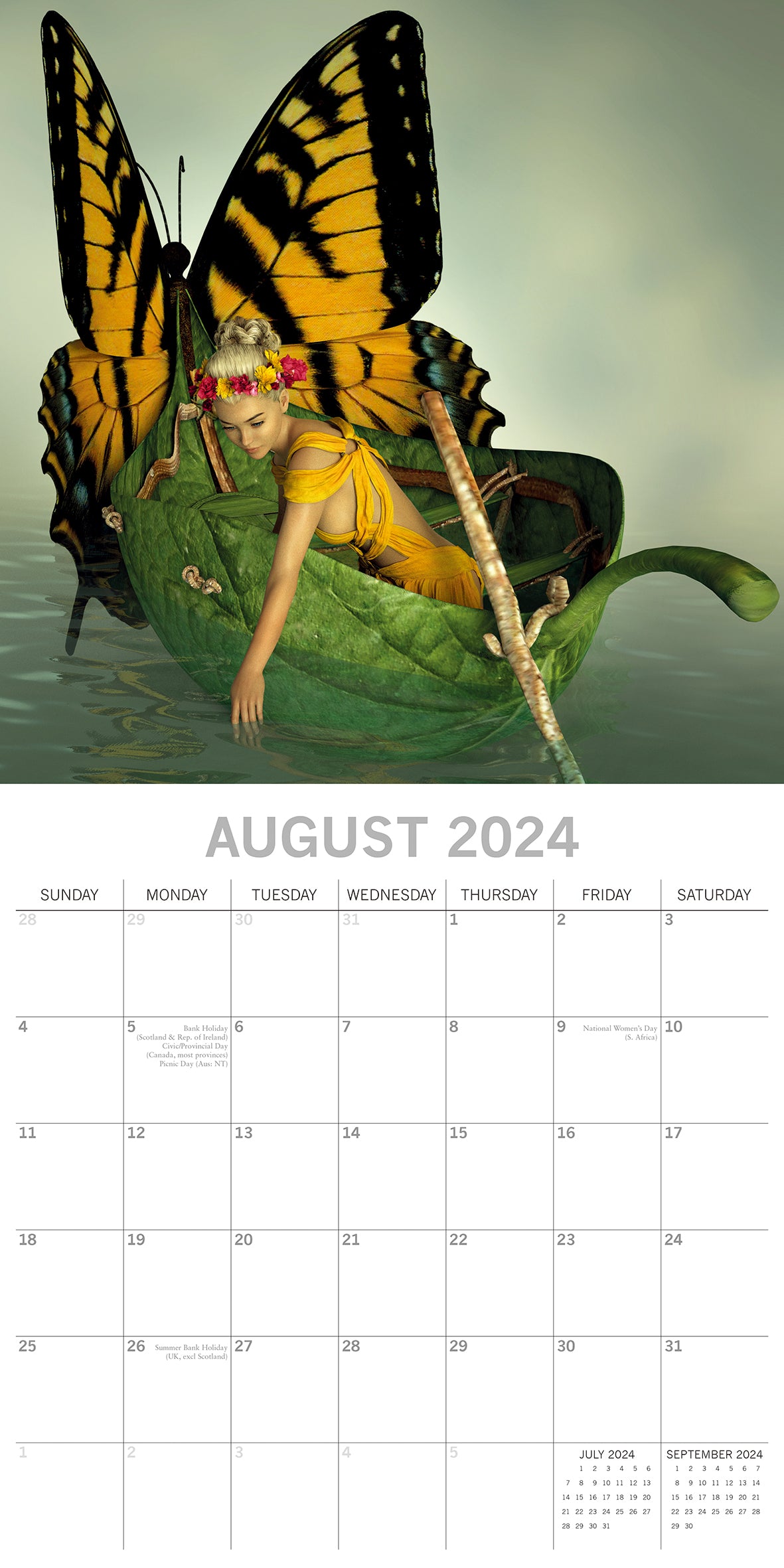 Fantasy Art - 2024 Square Wall Calendar 16 Months Arts Planner New Year Gift