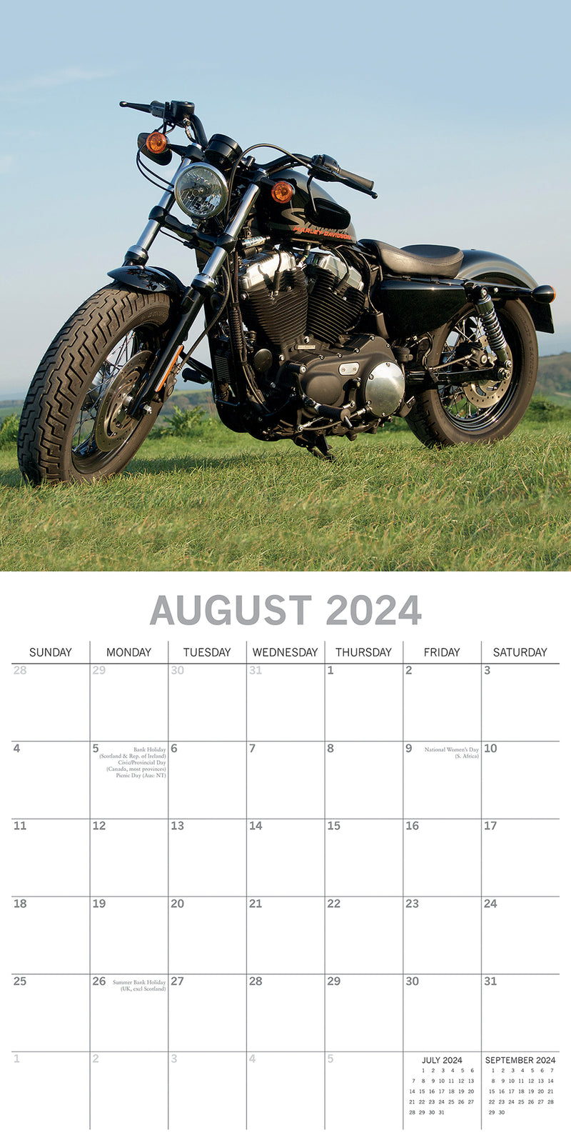 Harleys - 2024 Square Wall Calendar 16 Months Premium Planner Xmas New Year Gift