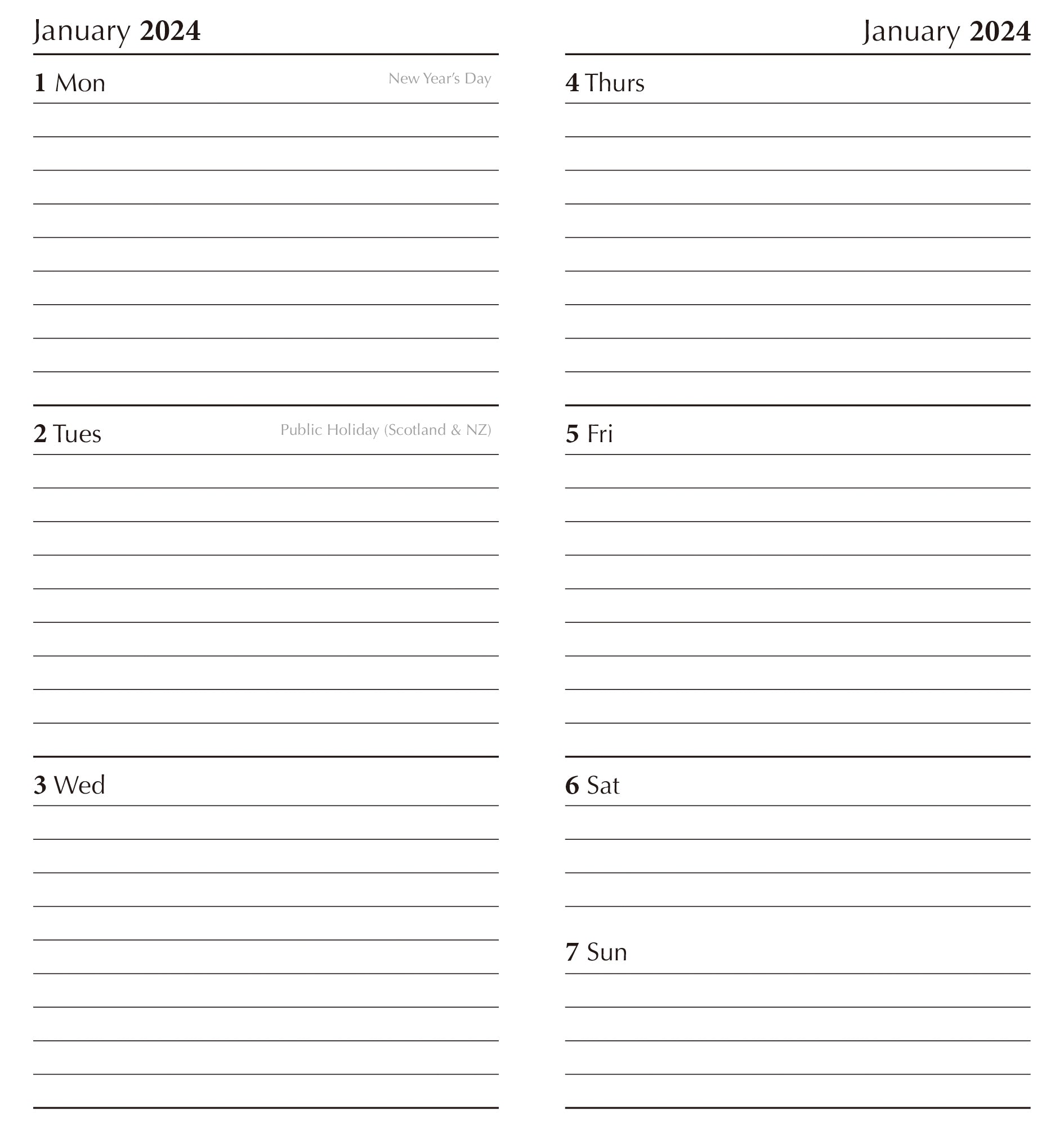Bliss - 2024 Premium A6 Flexi Pocket Diary Planner Christmas Xmas New Year Gift