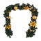 1.8m/6ft Christmas Pine Green Garland Gold Balls Flower Bows Xmas Hanging DÃ©cor, Gold, Green