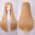 New 80cm Straight Sleek Long Full Hair Wigs w Side Bangs Cosplay Costume Womens, Blonde