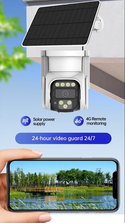 4G Solar Powered Security Camera AI Detection Night Vision