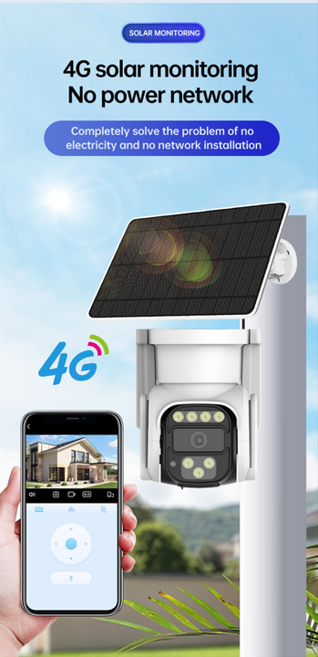 4G Solar Powered Security Camera AI Detection Night Vision