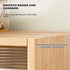 Bamboo Dustproof Cup Storage Cabinet with Sliding Acrylic Door