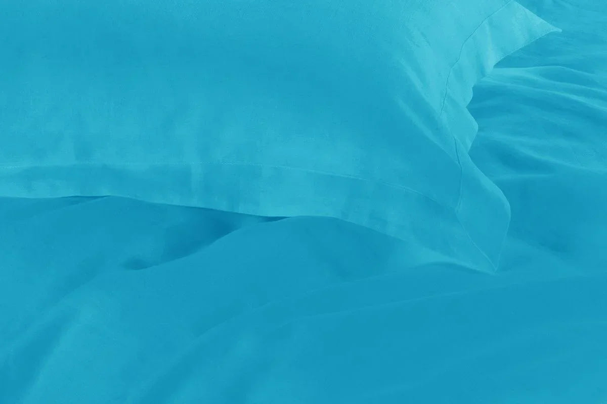 1000TC Tailored Double Size Light Blue Duvet Quilt Cover Set