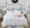 Ruffles Textured Jacquard King Size white Duvet Quilt Cover Set