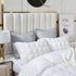 Ruffles Textured Jacquard Super King Size white Duvet Quilt Cover Set