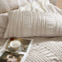 Tufted Boho Striped Embroidery Quilt/Doona/Duvet Cover Set - Queen Size