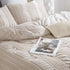 Tufted Boho Striped Embroidery Quilt/Doona/Duvet Cover Set - Super King Size