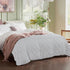 Tufted Boho Embroidery Quilt/Doona/Duvet Cover Set - White - King Size