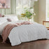 Tufted Boho Embroidery Quilt/Doona/Duvet Cover Set - White - Super King Size