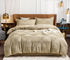 Tufted Textured Jacquard Quilt Cover Set- Beige - Super King Size