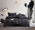 Tufted Boho Wave Jacquard King Size Black Duvet Quilt Cover Set