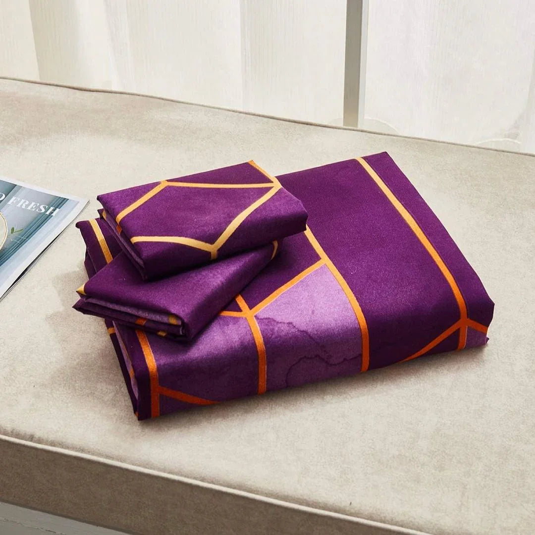 Erena Purple Quilt/Doona/Duvet Cover Set - Queen Size