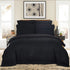 1000TC Ultra Soft Striped Super King Size Black Duvet Quilt Cover Set