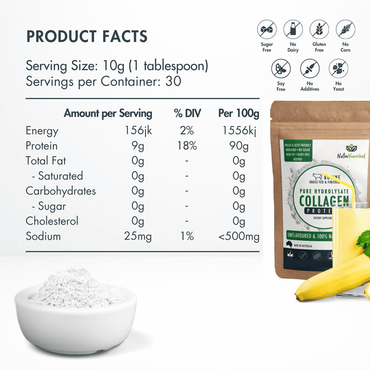 Collagen Powder Tasteless & Unflavoured - 300g