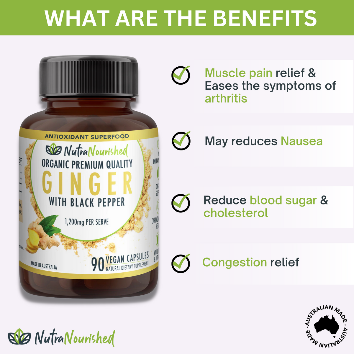 Ginger Capsules Organic Vegan - 90 Vegan Capsules