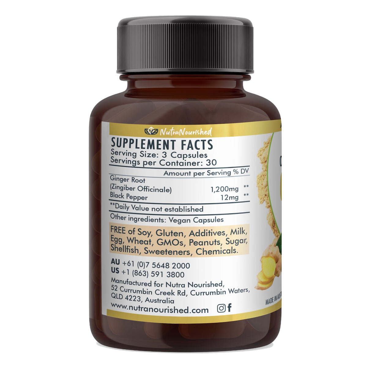 Ginger Capsules Organic Vegan - 90 Vegan Capsules