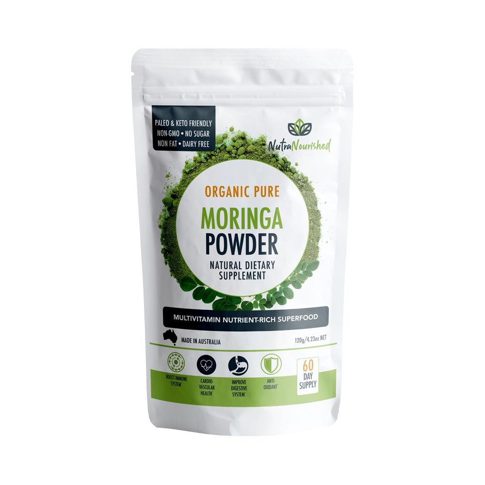 Nutra Nourished Organic Moringa Leaf Powder 120g Pure Moringa Oleifera Superfood