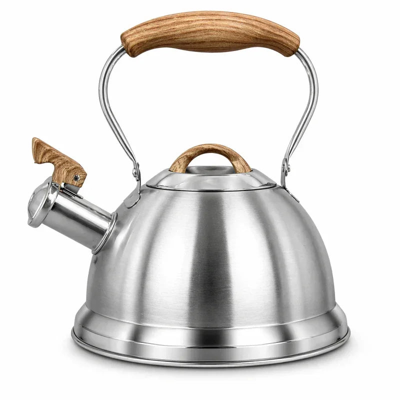 Whistling Kettle 2.8L – Stainless Steel Foldable Handle Camping/Home