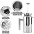French Press Coffee Maker 1000ml in Stainless Steel with Silver Finish