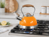 2.8L Whistling Kettle Stainless Steel Foldable Handle Orange