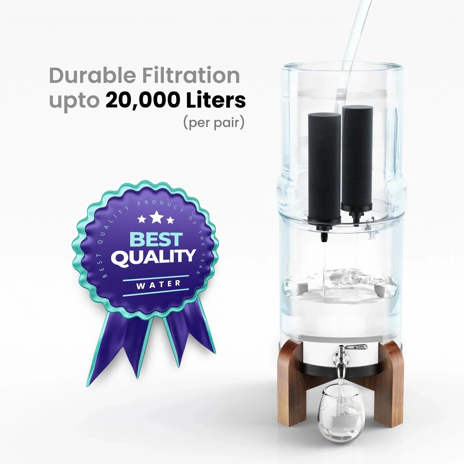 Phoenix Stainless Steel 6L with Fluoride & Smart Carbon Filter - Stainless Steel Stand