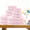 14pc light weight soft cotton bath towel set baby pink